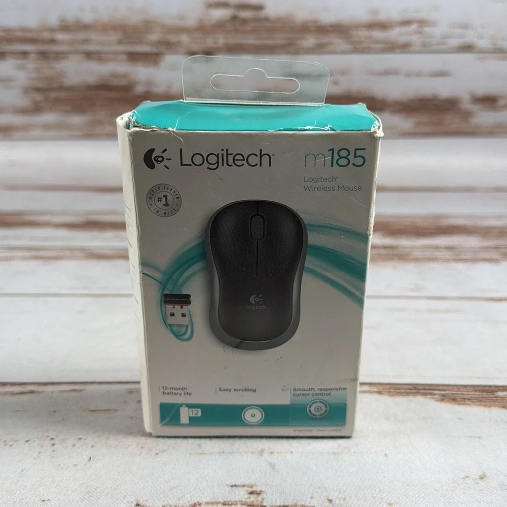 Logitech M185 Wireless Mouse Brand New Factory Sealed Damaged Box
